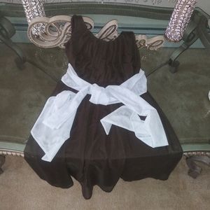 Brown  Cocktail dress with Blue Sash